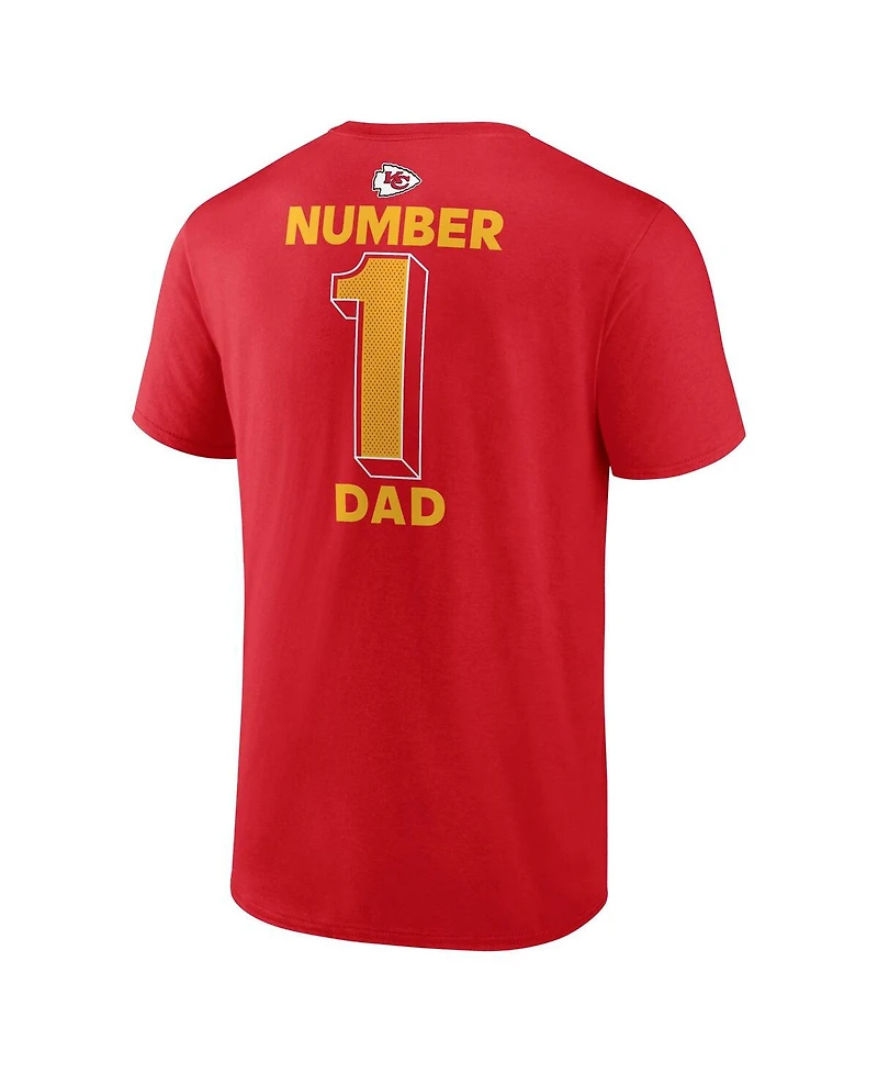Fanatics Men's Red Kansas City Chiefs Big Tall Number One Dad T-Shirt