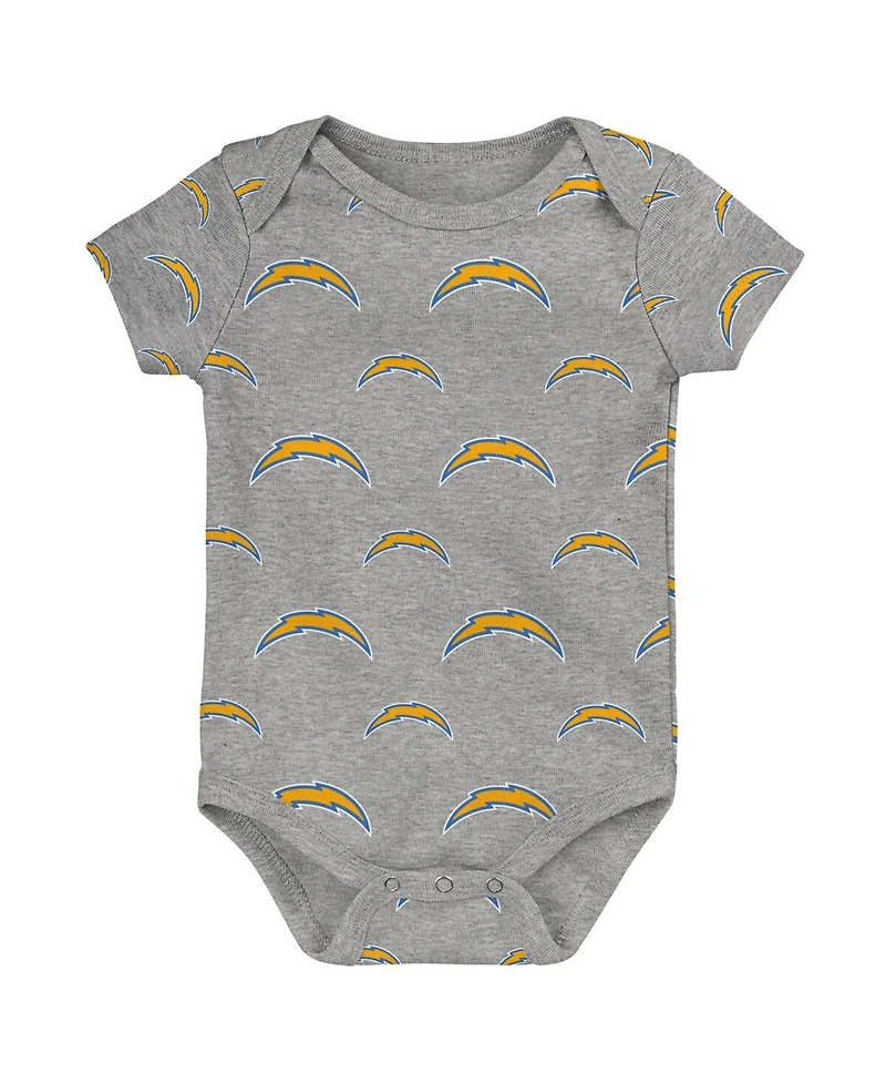 Outerstuff Baby Boys and Girls 3-Pack Los Angeles Chargers Team Starter Bodysuit Set