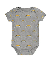 Outerstuff Baby Boys and Girls 3-Pack Los Angeles Chargers Team Starter Bodysuit Set