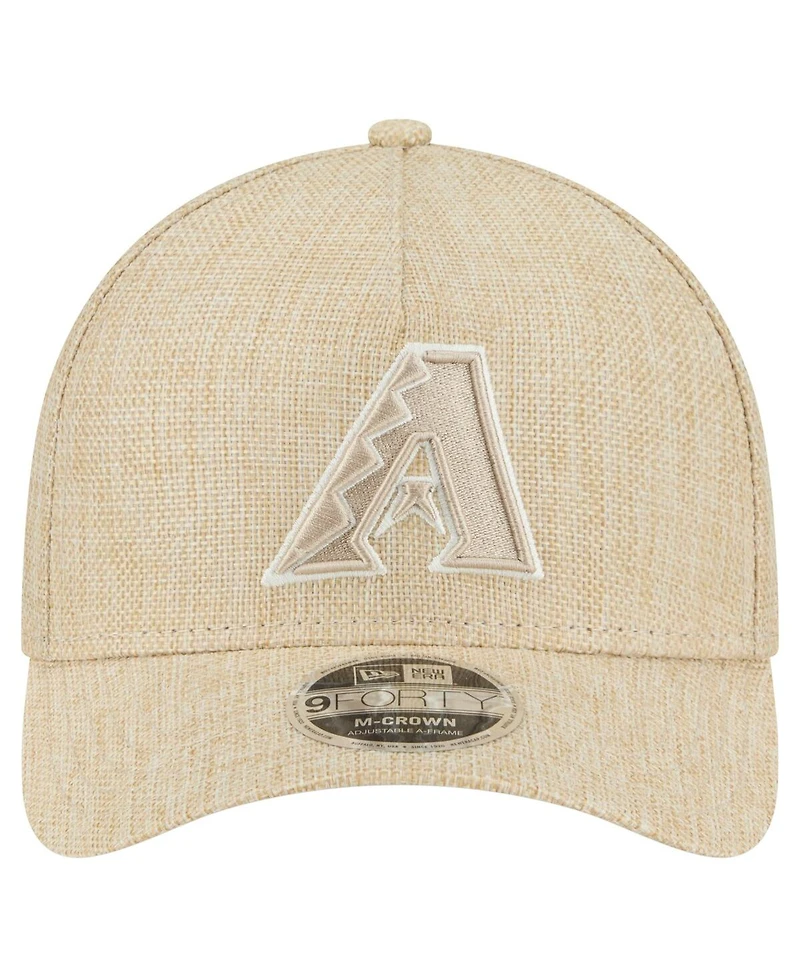 New Era Men's Beige Arizona Diamondbacks Cotton Weave M-Crown A-Frame 9FORTY Adjustable Hat