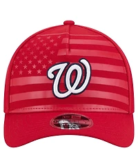 New Era Men's Red Washington Nationals American Flag 9FORTY M-Crown A-Frame Adjustable Hat