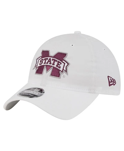 New Era Men's White Mississippi State Bulldogs Active Ripstop 9TWENTY Adjustable Hat