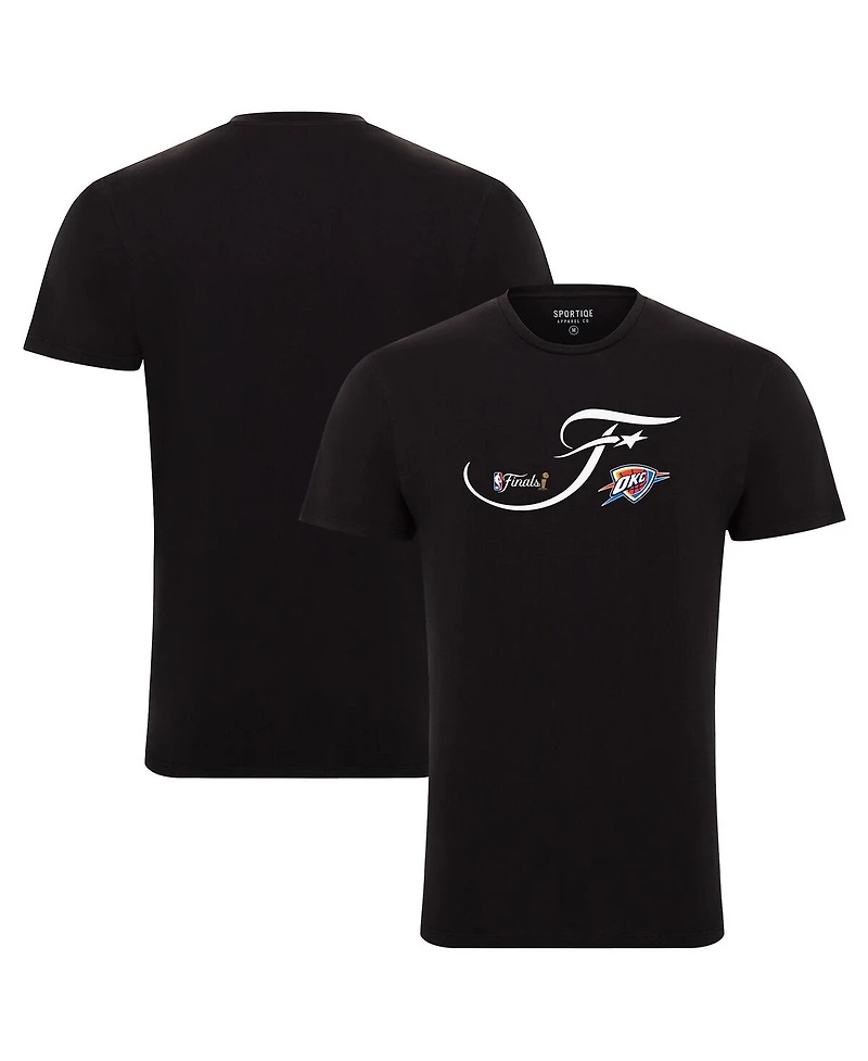 Sportiqe Men's and Women's Black Oklahoma City Thunder 2025 Nba Finals Bingham Premium T-Shirt