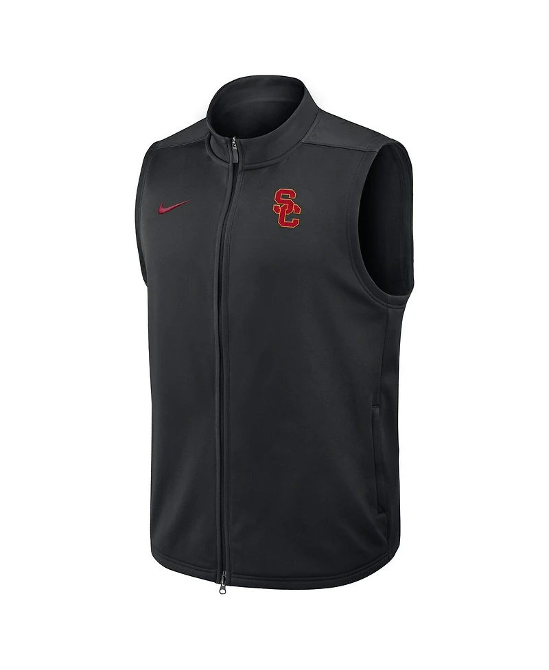 Nike Men's Black Usc Trojans Primetime Victory Performance Full-Zip Vest