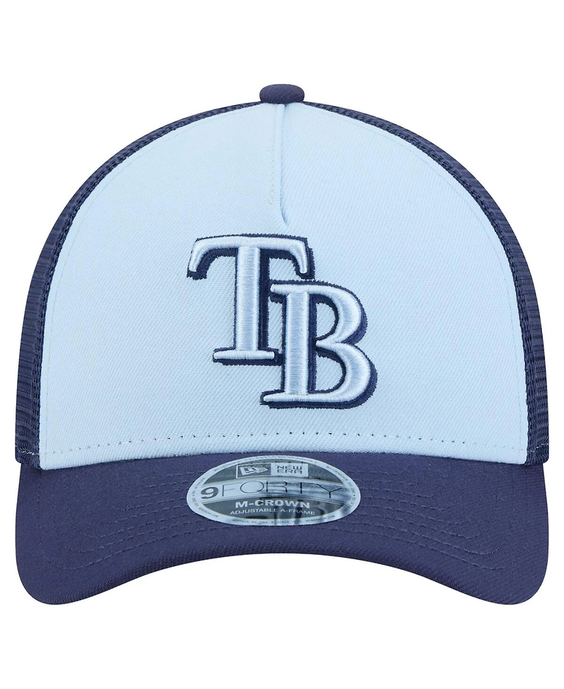 New Era Men's Light Blue/Navy Tampa Bay Rays 2-Tone Color Pack 9FORTY M-Crown A-Frame Adjustable Hat