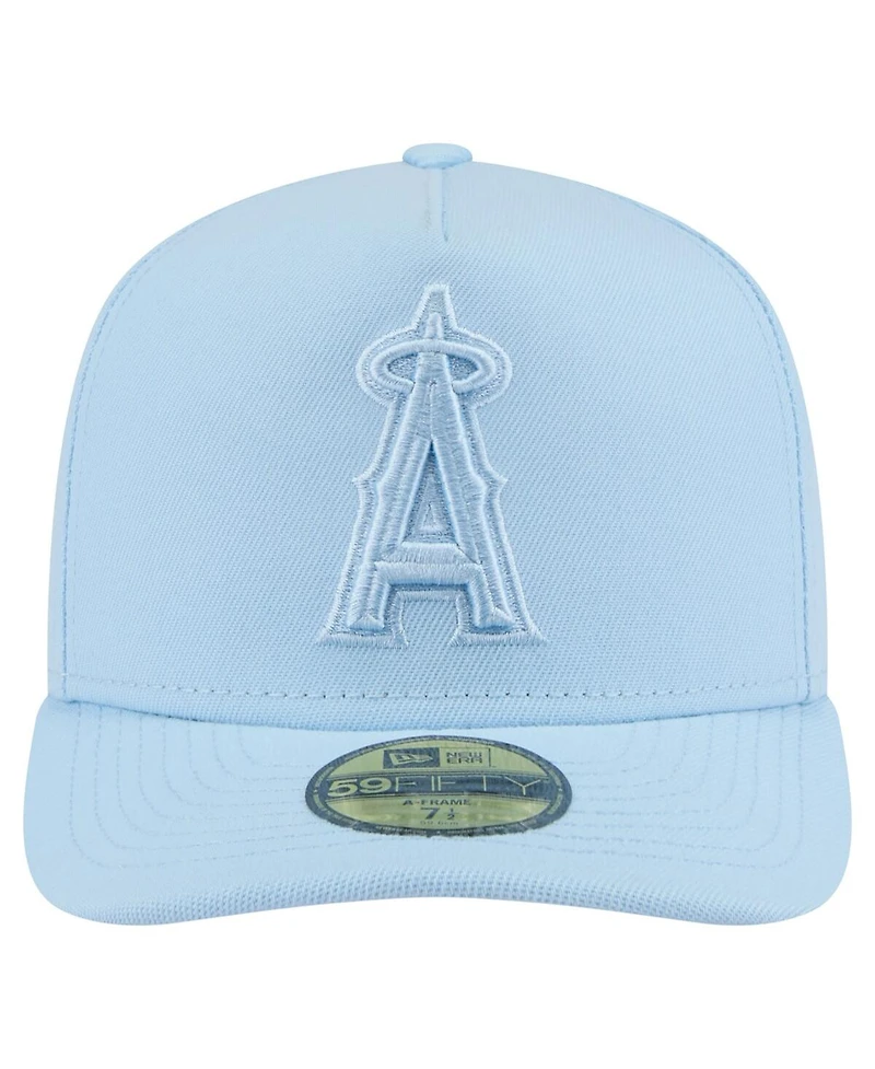 New Era Men's Light Blue Los Angeles Angels Color Pack A-Frame 59FIFTY Fitted Hat