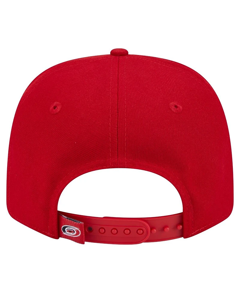 New Era Men's Red Carolina Hurricanes Logo Basic 9SEVENTY Adjustable Hat