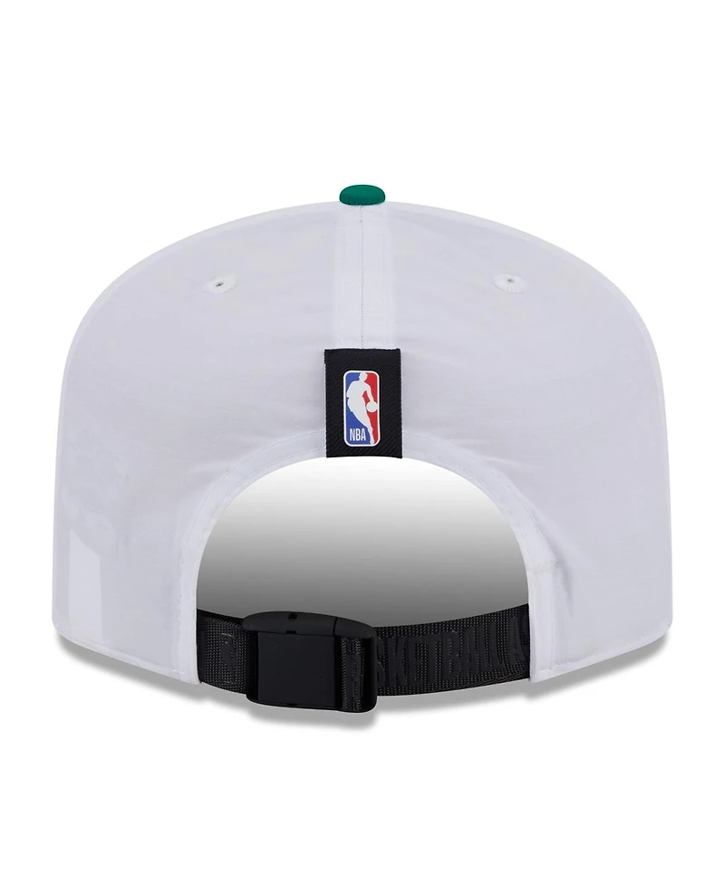 New Era Men's White/Kelly Green Boston Celtics 2025 Nba Draft On-Stage Nylon 19TWENTY Adjustable Hat