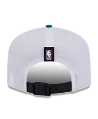 New Era Men's White/Kelly Green Boston Celtics 2025 Nba Draft On-Stage Nylon 19TWENTY Adjustable Hat