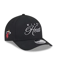 New Era Men's Black Miami Heat 2025 Nba Draft M-Crown A-Frame 9FORTY Adjustable Hat