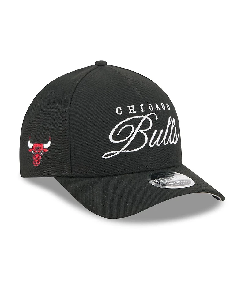 New Era Men's Black Chicago Bulls 2025 Nba Draft M-Crown A-Frame 9FORTY Adjustable Hat