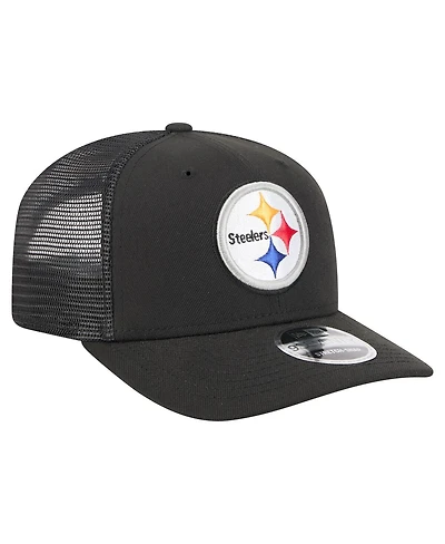 New Era Men's Black Pittsburgh Steelers Team Collection 9SEVENTY Stretch-Snap Adjustable Hat