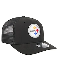 New Era Men's Black Pittsburgh Steelers Team Collection 9SEVENTY Stretch-Snap Adjustable Hat