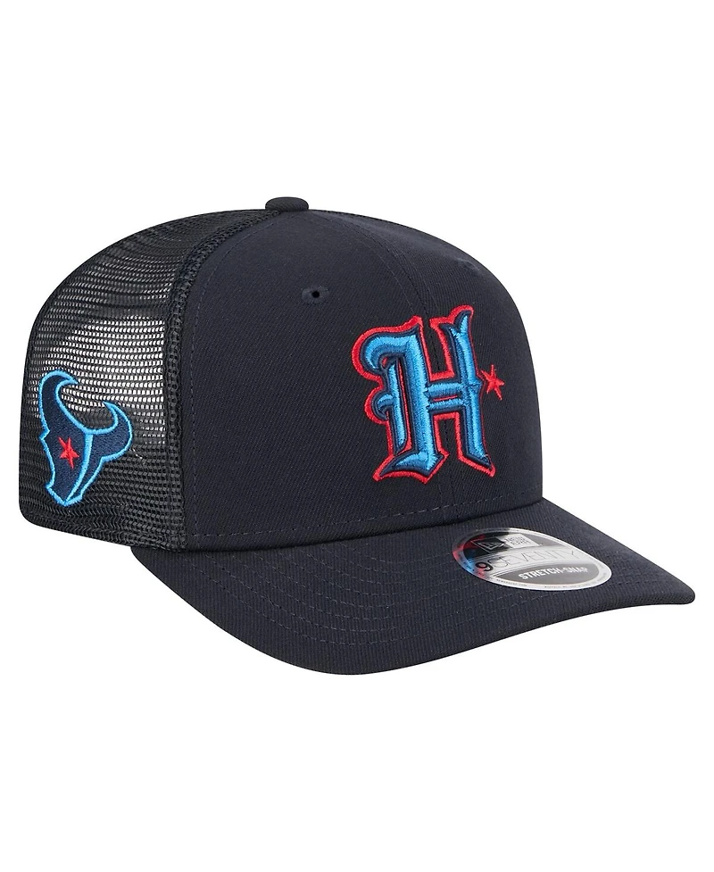 New Era Men's Navy Houston Texans Team Collection 9SEVENTY Stretch-Snap Adjustable Hat