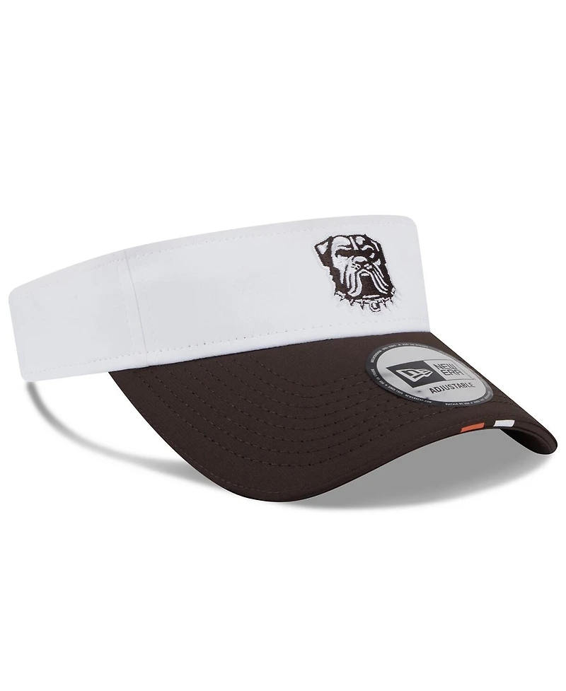 New Era Men's White/Brown Cleveland Browns 2025 Nfl Training Camp Adjustable Visor Hat
