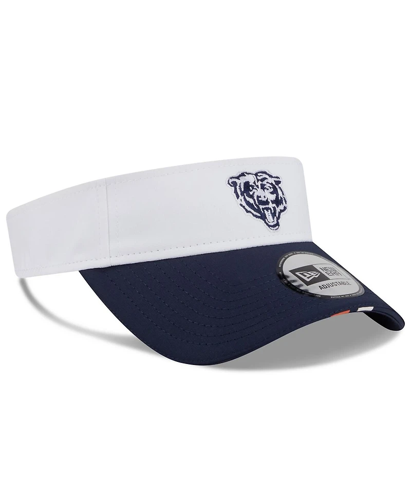 New Era Men's White/Navy Chicago Bears 2025 Nfl Training Camp Adjustable Visor Hat