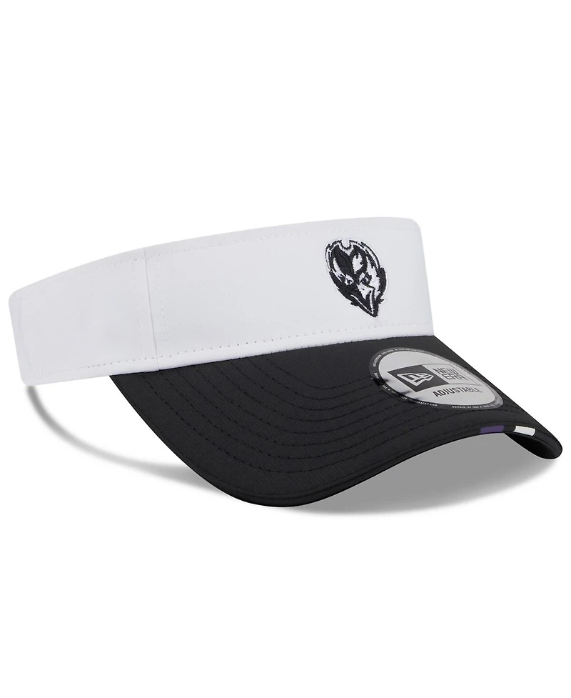 New Era Men's White/Black Baltimore Ravens 2025 Nfl Training Camp Adjustable Visor Hat