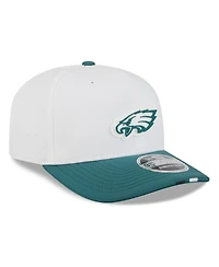 New Era Men's White/Midnight Green Philadelphia Eagles 2025 Nfl Training Camp 9SEVENTY Adjustable Hat