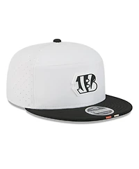 New Era Men's White/Black Cincinnati Bengals 2025 Nfl Training Camp Split Panel 9FIFTY Snapback Hat