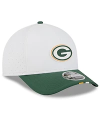 New Era Men's White/Green Bay Packers 2025 Nfl Training Camp A-Frame 9FORTY Adjustable Hat