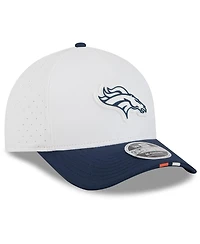 New Era Men's White/Navy Denver Broncos 2025 Nfl Training Camp A-Frame 9FORTY Adjustable Hat