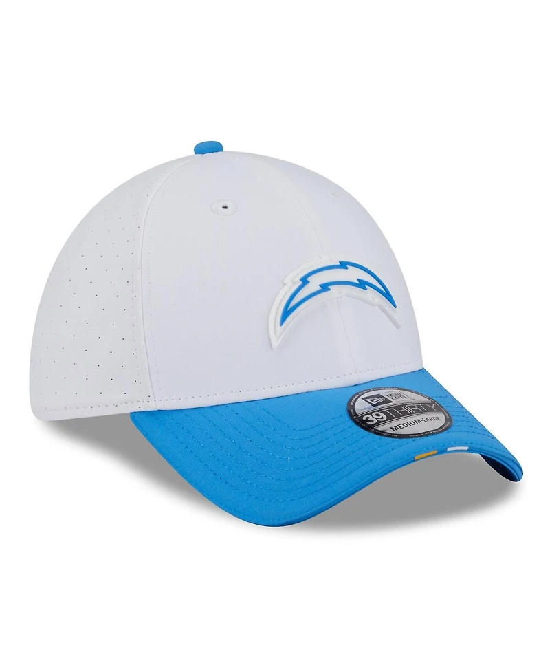 New Era Men's White/Powder Blue Los Angeles Chargers 2025 Nfl Training Camp 39THIRTY Flex Hat