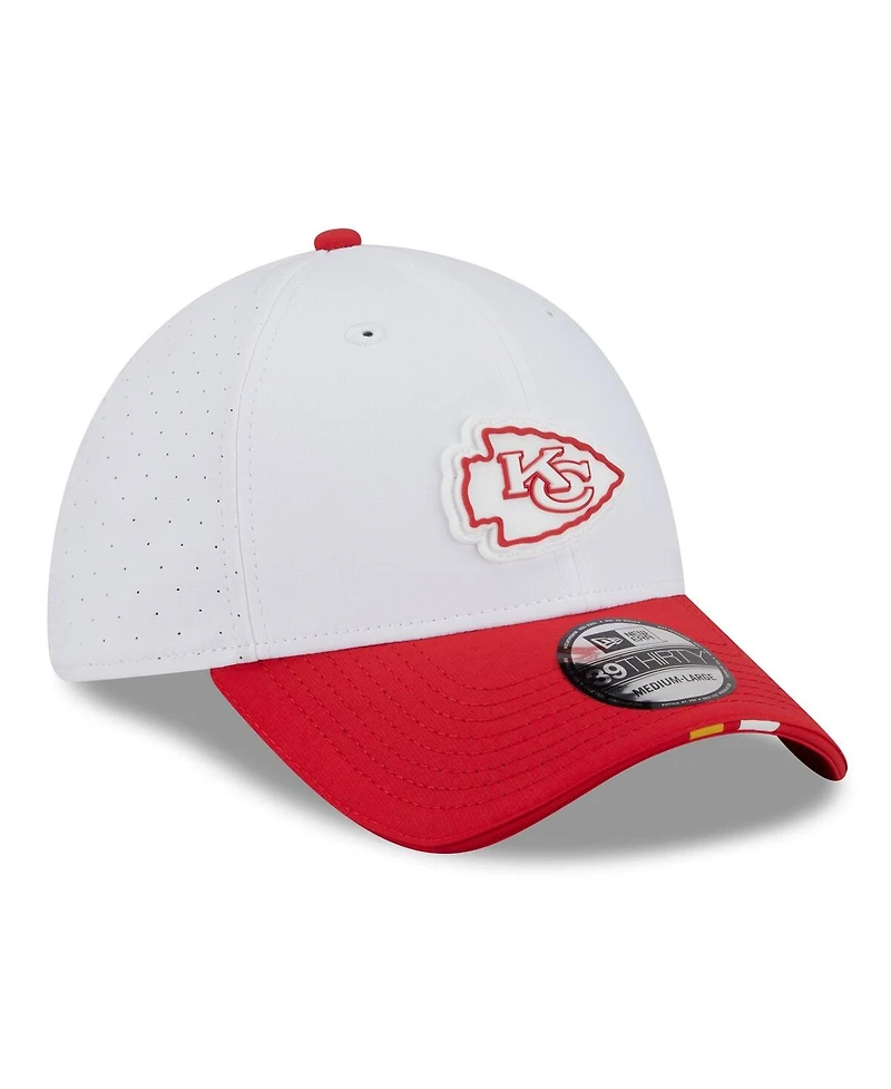 New Era Men's White/Red Kansas City Chiefs 2025 Nfl Training Camp 39THIRTY Flex Hat