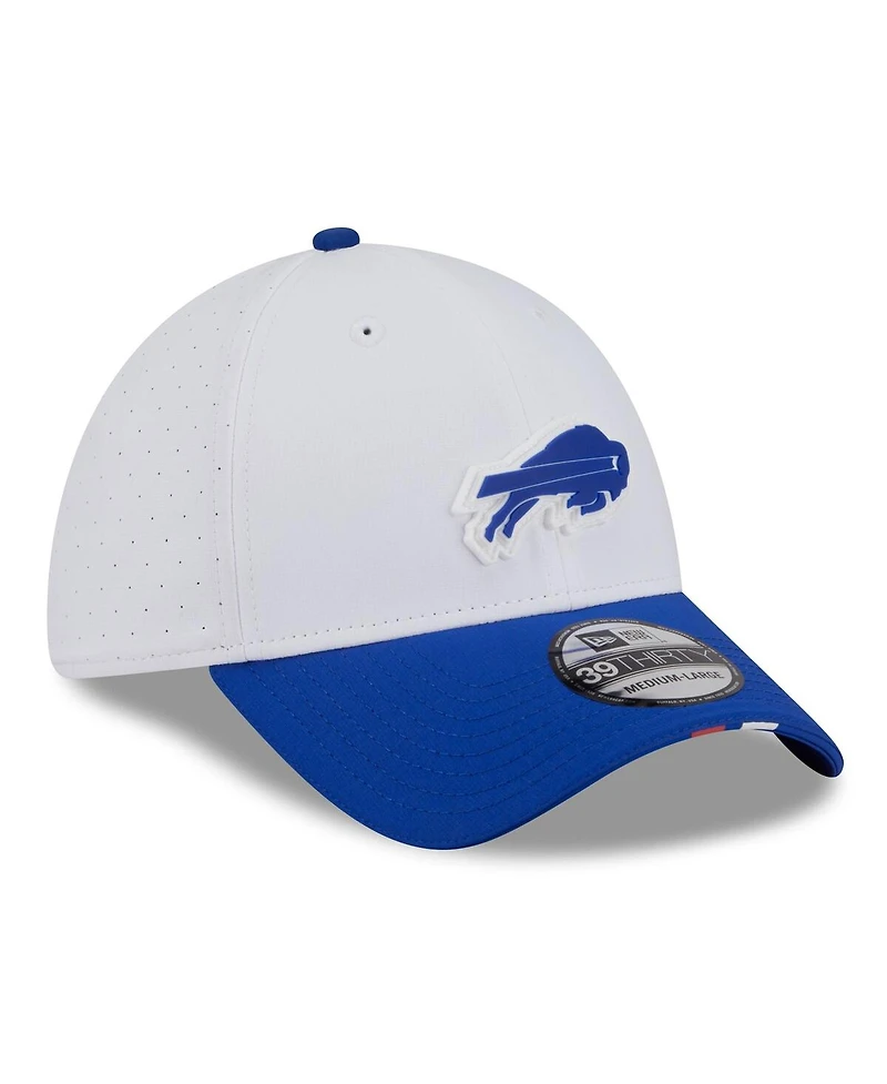 New Era Men's White/Royal Buffalo Bills 2025 Nfl Training Camp 39THIRTY Flex Hat