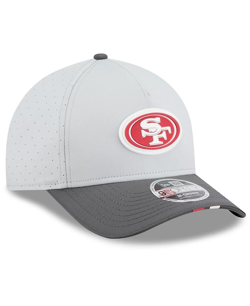 New Era Men's Gray/Graphite San Francisco 49ers 2025 Nfl Training Camp A-Frame 9FORTY Adjustable Hat