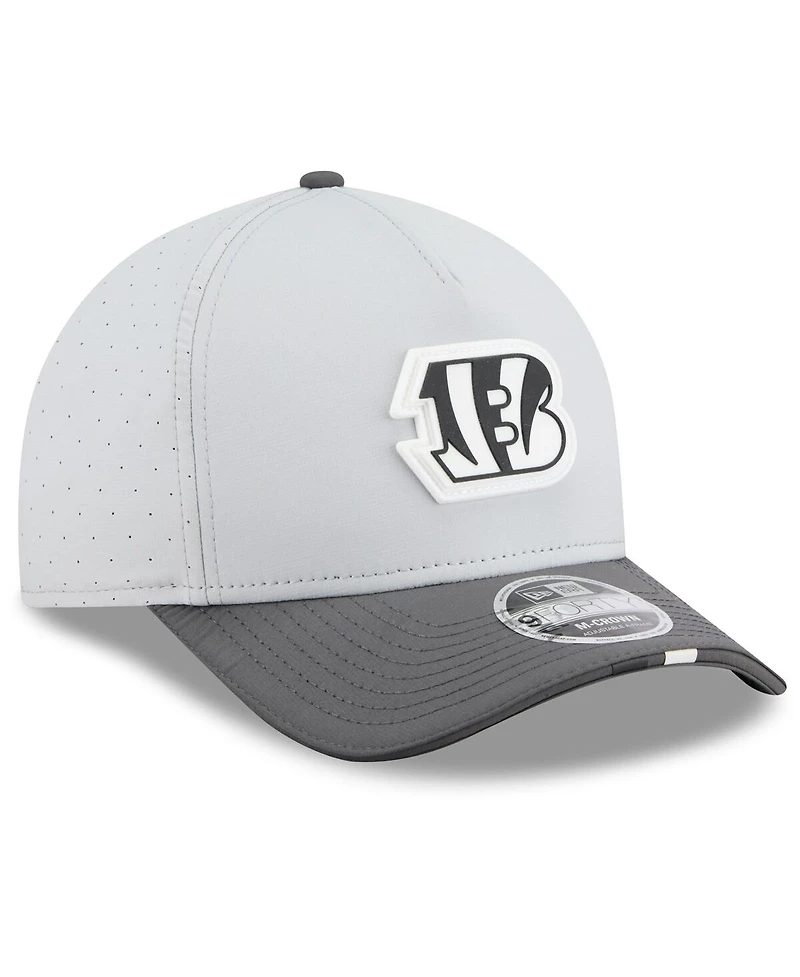 New Era Men's Gray/Graphite Cincinnati Bengals 2025 Nfl Training Camp A-Frame 9FORTY Adjustable Hat