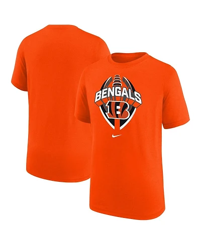 Nike Big Boys and Girls Orange Cincinnati Bengals Icon Legend T-Shirt