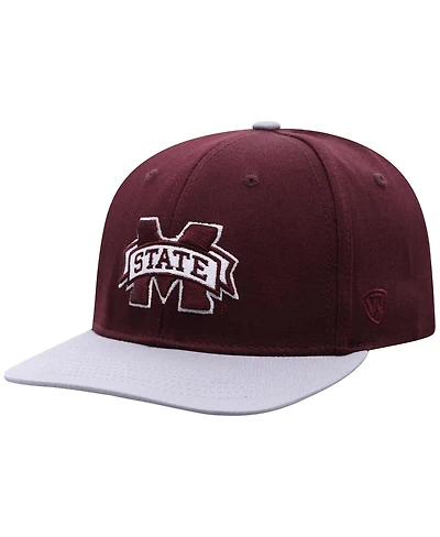 Top of the World Big Boys and Girls Maroon Mississippi State Bulldogs Victory Maverick Snapback Hat