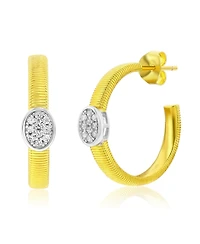 Suzy Levian Sterling Silver & Cubic Zirconia Pave Coil Huggie Hoop Earrings