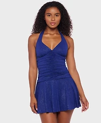 B Darlin Juniors' Sleeveless Glitter Fit & Flare Dress