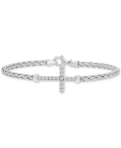 Macy's Cubic Zirconia Cross Charm Bracelet in Sterling Silver
