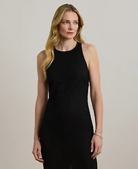 Lauren Ralph Women's Beaded Netting Sleeveless Cocktail Dress