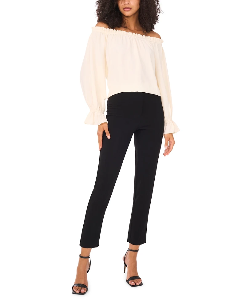 Msk Women's Scuba Crepe Off-The-Shoulder Top
