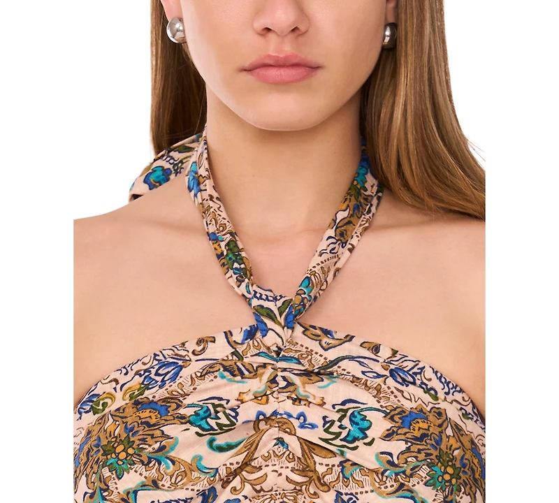 Msk Women's Sleeveless Halter A-Line Dress