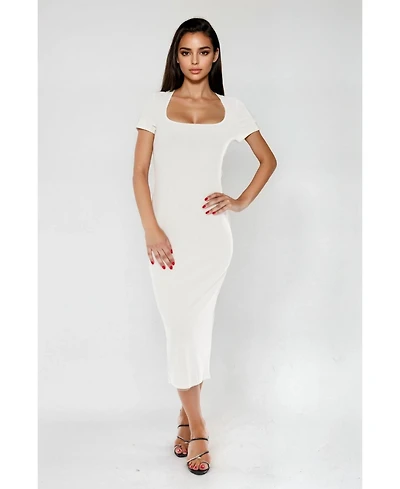 Bebe Women's Square Neck Maxi T-Shirt Dress