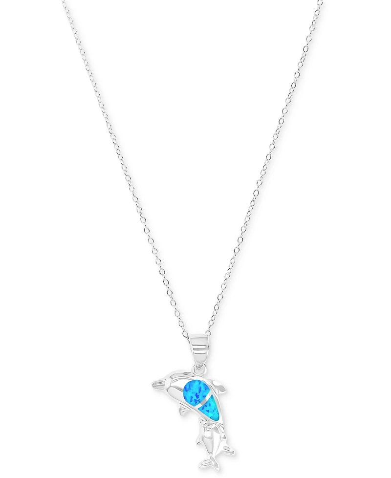Macy's Opal Dolphin Pendant Necklace