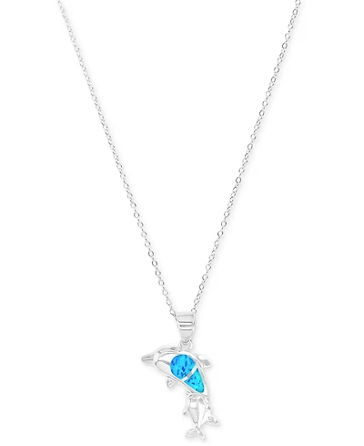 Macy's Opal Dolphin Pendant Necklace