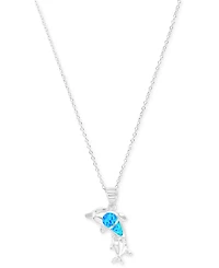 Macy's Opal Dolphin Pendant Necklace