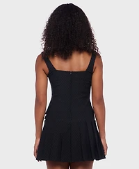 B Darlin Juniors' Printed Sleeveless A-Line Dress