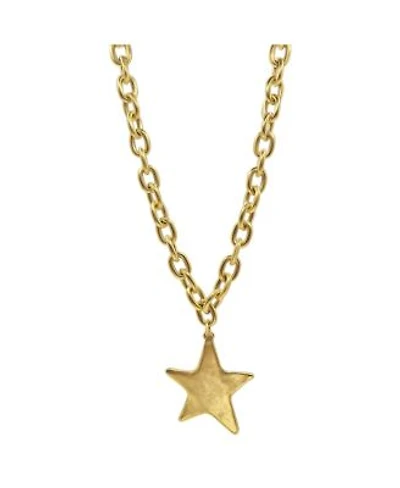 Bowood Lane 12k Gold Plated Chain With Textured Star Charm