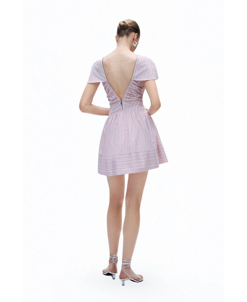 Nocturne Women's Striped Mini Dress with Zipper Detail