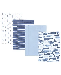 Hudson Baby Infant Boy Cotton Flannel Burp Cloths