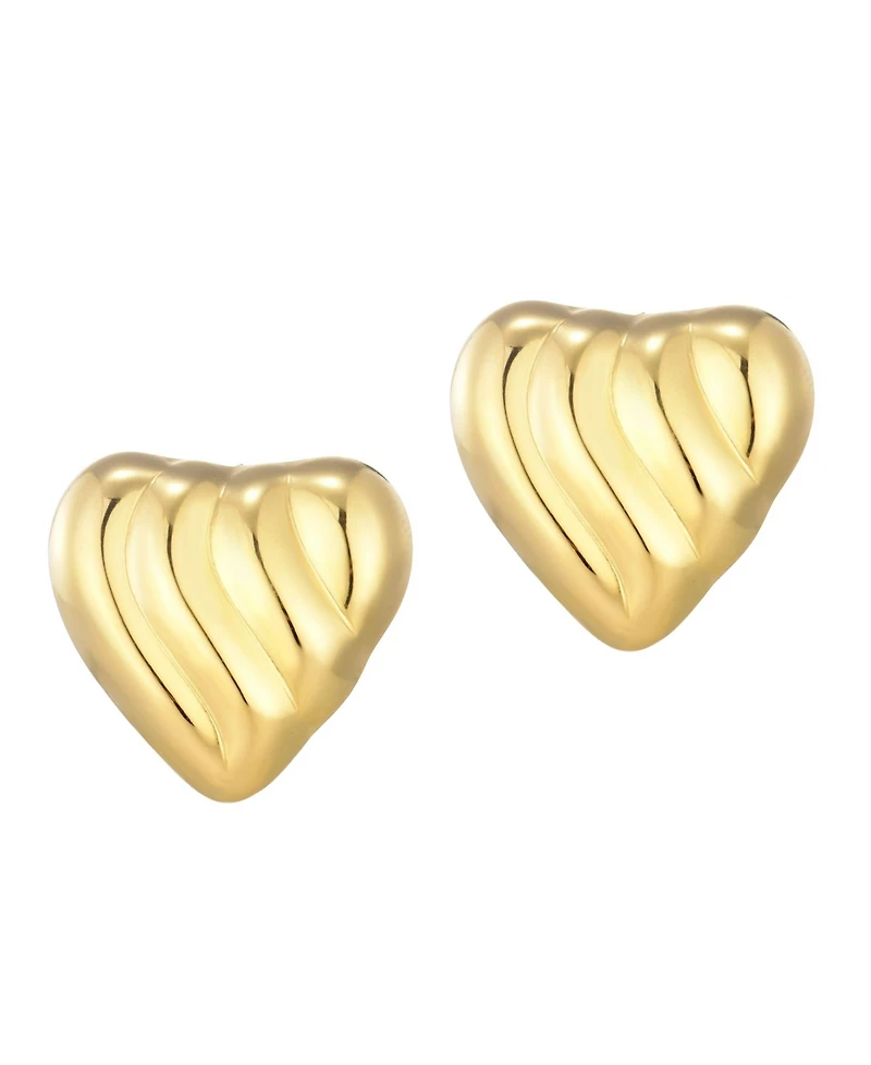 Adornia Stainless Steel Heart Statement Stud Earrings