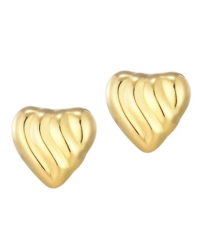 Adornia Stainless Steel Heart Statement Stud Earrings