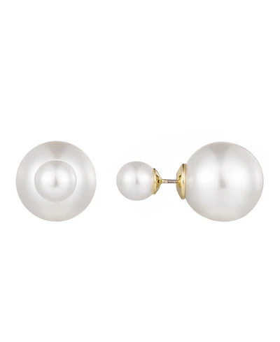 Adornia Cultivated Pearl Double Sided Stud Earrings