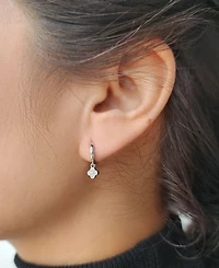 Adornia Cubic Zirconia Extra Mini Clover Dangle Huggie Earrings